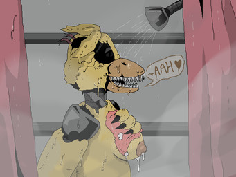 anthro areola bathing breasts female first_person_view looking_at_another machine moan nude oblivious peeping scrubbing shower shower_curtain solo washcloth wet ghost_(artist) five_nights_at_freddy's five_nights_at_freddy's_4 scottgames nightmare_chica_(fnaf) animatronic avian bird chicken galliform phasianid robot robot_anthro 2016 4:3 digital_media_(artwork)