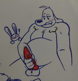 animal_genitalia animal_penis anthro bite biting_lip blush blush_lines breath canine_genitalia canine_penis genitals male marker masturbation nude overweight overweight_male penile penile_masturbation penis slightly_chubby slightly_chubby_male touching_penis sohornyraccoon sam_and_max max_(sam_and_max) samuel_dog canid canine mammal absurd_res hi_res marker_(artwork) pen_(artwork) sketch traditional_media_(artwork) watermark