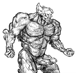 balls bone emrynbird erection fist genitals glans hairy male muscular muscular_male nipples pecs penis simple_background skull skull_head solo white_background elden_ring_nightreign fromsoftware dreglord monster hi_res sketch