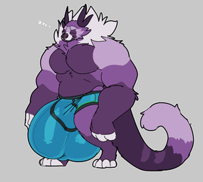 5_toes ankle_tuft anthro arm_tuft balls balls_outline barazoku belly_tuft big_arms big_balls big_bulge big_hands big_muscles big_nose big_pecs big_penis blue_clothing blue_underwear bulge cheek_tuft chest_tuft clothing countershade_arms countershade_fur countershade_shoulders countershade_tail countershade_torso countershading detailed_bulge dipstick_tail elbow_tuft eyebrows eyes_closed facial_markings facial_tuft featureless_chest feet fingerless_(marking) fingers fluffy fur genital_outline genitals grey_background head_markings head_tuft huge_balls huge_bulge huge_penis hyper hyper_balls hyper_bulge hyper_genitalia hyper_penis leg_tuft long_ears male male_anthro markings mask_(marking) musclegut muscular muscular_anthro muscular_male neck_tuft open_mouth outline paws pecs penis penis_outline purple_body purple_eyebrows purple_fur purple_nose reverse_countershading shoulder_tuft simple_background sleeping solo sound_effects standing tail tail_markings tail_tuft thick_eyebrows thick_penis thick_tail three-quarter_view three_tone_clothing toeless_(marking) toes tuft underwear vowelless vowelless_sound_effect white_body white_fingers white_fur white_outline white_toes zzz starrfluff bento_(character) binturong mammal viverrid 2026 colored_sketch digital_media_(artwork) full-length_portrait portrait sketch