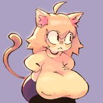 annoyed big_breasts blush bottomwear breasts clothing female hand_on_hip looking_aside skirt solo sweater topwear turtleneck nucr4r tsukihime type-moon neco-arc animal_humanoid cat_humanoid felid felid_humanoid feline feline_humanoid humanoid mammal mammal_humanoid 1:1 hi_res