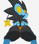 2022 animated anthro big_butt blinking butt clothed clothing female flexing_butt generation_4_pokemon hi_res looking_at_viewer looking_back looking_back_at_viewer luxray nintendo pokemon pokemon_(species) short_playtime simple_background solo tansau thick_thighs twerking white_background