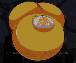 air_inflation angry anthro belly belly_expansion bib big_belly big_breasts big_butt black_eyebrows black_mouth black_sclera blonde_hair body_inflation breast_expansion breasts butt butt_expansion clothing dialogue expansion eyebrows eyelashes female hair huge_belly huge_breasts huge_butt hyper hyper_belly hyper_breasts hyper_butt hyper_inflation immobile inflation machine motion_lines night open_mouth outside panties pink_cheeks pink_clothing pink_panties pink_underwear raining sharp_teeth solo sunken_head sunken_limbs swelling tail teeth text text_on_clothing three-quarter_view tight_clothing topwear underwear white_bib white_clothing white_eyes white_topwear yellow_body yellow_tail airenhancer1 five_nights_at_freddy's five_nights_at_freddy's_2 five_nights_at_frickbear's_(series) five_nights_at_frickbear's_3 scottgames toy_chica_(fnaf) animatronic avian bird chicken galliform phasianid robot robot_anthro 2026 absurd_res alternate_version_at_source cel_shading colored digital_media_(artwork) english_text hi_res shaded