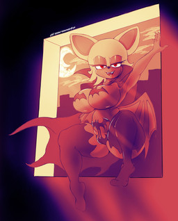 anthro big_breasts breasts camel_toe clothing cosplay costume female ineffective_clothing solo thick_thighs wide_hips menouto sega sonic_the_hedgehog_(series) rouge_the_bat bat mammal vampire absurd_res hi_res