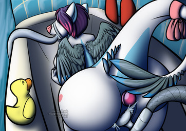 anal anal_penetration anthro bath bathroom bathtub breasts butt double_penetration female genitals hair hose hose_inflation inflation liquid_inflation nude open_mouth oral oral_penetration penetration rear_view rubber_duck shower_head solo tail tentacles vaginal vaginal_penetration vulva water water_inflation wings naughtygryph mythology febii canid canine canis dragon hybrid mammal mythological_creature mythological_scalie scalie wolf 2017 digital_media_(artwork)