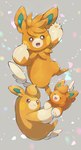 ambiguous_gender feral fur gloves_(marking) grey_background group happy markings orange_body orange_fur simple_background trio nullma nintendo pokemon generation_9_pokemon mammal pawmi pawmo pawmot pokemon_(species) rodent sciurid hi_res