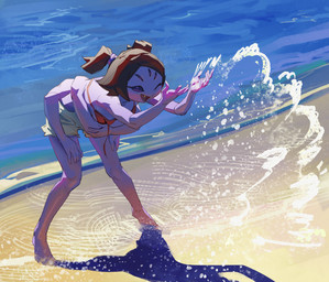 5_eyes 6_arms accessory barefoot beach bent_over bikini bikini_top black_hair black_sclera bottomwear clothed clothed_female clothed_humanoid clothing cute_fangs detailed_background eyelashes fangs feet female female_humanoid fingers fully_clothed fully_clothed_female fully_clothed_humanoid hair hair_accessory hair_tie half-closed_eyes hands_together happy leaning leaning_forward multi_arm multi_eye multi_limb narrowed_eyes open_mouth open_smile pigtails playful purple_body purple_skin red_bikini red_clothing red_swimwear sea short_hair shorts smile solo swimwear teeth two-piece_swimsuit water white_bottomwear white_clothing white_shorts zeker undertale undertale_(series) muffet animal_humanoid arachnid arachnid_humanoid arthropod arthropod_humanoid humanoid spider spider_humanoid absurd_res hi_res