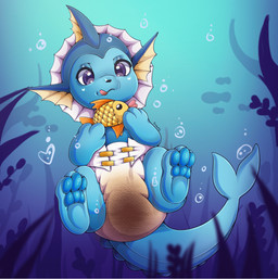 abdl anthro bodily_fluids diaper diaper_fetish dirty feces female genital_fluids paws peeing pooping soiling solo urine sweety_(artist) nintendo pokemon eeveelution generation_1_pokemon pokemon_(species) vaporeon hi_res