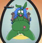 abdominal_bulge anthro balls big_breasts black_eyes blue_hair bodily_fluids breasts clitoris cookiescrypt cum cum_in_pussy cum_inflation cum_inside duo eyelashes faceless_character female from_front_position front_view gameplay_mechanics generation_5_pokemon genital_fluids genitals green_body green_skin hair heart_symbol hi_res impregnation inflation male male/female motion_lines nintendo nipples open_mouth ovum ovum_with_heart penetration penis plump_labia pokemon pokemon_(species) pussy sex shaded sharp_teeth simple_background tears teeth thick_thighs tongue tongue_out trubbish vaginal vaginal_penetration