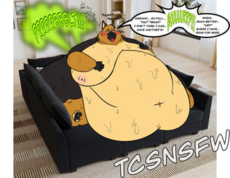 anthro belly big_belly big_butt big_chest big_moobs bodily_fluids butt fart fart_cloud furniture gassy huge_belly huge_butt male moobs morbidly_obese morbidly_obese_anthro morbidly_obese_male obese obese_anthro obese_male overweight overweight_anthro overweight_male slob sofa solo sweat sweating_profusely jager_(cartoonyshepherdnsfw) canid canine canis domestic_dog german_shepherd herding_dog mammal pastoral_dog absurd_res hi_res