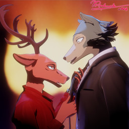 amber_eyes anthro antlers clock clothed clothing collared_shirt dress_shirt duo fur grey_body grey_fur horn jewelry looking_at_another male necktie shirt suit topwear watch vermilionrenderworks enticia_(modeler) beastars legoshi_(beastars) louis_(beastars) canid canine canis cervine deer mammal red_deer wolf 1:1 3d_(artwork) absurd_res blender_(artwork) blender_cycles_(artwork) digital_media_(artwork) hi_res signature