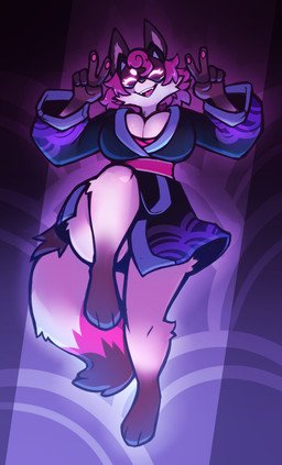 3_toes 5_fingers anthro asian_clothing big_breasts biped breasts cleavage clothed clothed_anthro clothed_female clothing double_v_sign east_asian_clothing expressive_mask feet female fingerpads fingers front_view fur gesture hair hand_gesture japanese_clothing mask open_mouth open_smile pawpads simple_background smile solo tail teeth toes tongue v_sign wearing_mask yukata mewgle youkai_(mewgle) domestic_cat felid feline felis mammal 2026 digital_drawing_(artwork) digital_media_(artwork) hi_res
