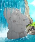 animal_genitalia animal_penis anthro armpit_hair big_nipples big_penis body_hair elephant_penis flaccid genitals hands_behind_head huge_penis looking_at_viewer male mature_male musclegut muscular nature nature_background nipples nude overweight overweight_male penis pubes solo waterfall_shower taighet_28 elephant elephantid mammal proboscidean absurd_res hi_res