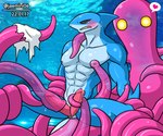 abs anal anal_penetration anthro big_pecs black_eyes blue_body bodily_fluids cum cum_in_tentacles cum_tentacle erection genital_fluids genitals male male_penetrated milking_tentacles multicolored_body muscular muscular_anthro muscular_male navel nipples nude pecs penetration penile penis penis_in_tentacle penis_milking photo_background pink_penis sex solo sweat tears tentacle_in_ass tentacle_on_nipple tentacle_on_penis tentacle_on_shoulder tentacle_penetration tentacle_sex tentacles two_tone_body yellow_eyes alkan kashiver fish marine shark 6:5 photography_(artwork)