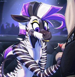 animal_genitalia animal_penis anthro balls canine_genitalia canine_penis close-up clothing confusion femboy genitals imminent_oral lipstick makeup male male/male nightclub penis underwear dripponi ambient_among_us among_us innersloth alhazred_(ralek) ambient_crewmate_(among_us) canid canine equid equine mammal zebra 2025 hi_res