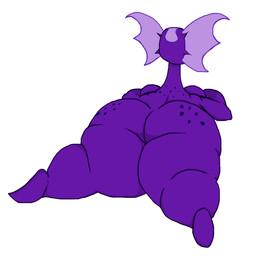 big_breasts big_butt breasts butt female freckles huge_butt lying monster_girl_(genre) nude overweight overweight_female purple_body purple_skin simple_background solo thick_thighs white_background wide_hips unknown_artist monstro_village veronica_(the_weaver) monster source_request