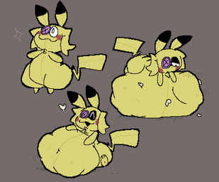 abdominal_bulge ambiguous_anthro ambiguous_gender ambiguous_pred anthro anthro_pred belly belly_bed belly_on_ground big_belly biped black_ear_tips black_nose black_stripes bloated blonde_hair bottomless bottomless_ambiguous bottomless_anthro brown_background button_(fastener) button_eyes cheek_spots chest_tuft closed_smile clothed clothed_ambiguous clothed_anthro clothing dipstick_ears dot_nose ear_markings endosoma featureless_arms feet front_view fully_inside fur hair hand_on_belly hand_on_own_belly heart_reaction huge_belly lightning_tail looking_at_belly looking_at_own_belly looking_at_self looking_down looking_down_at_belly looking_down_at_self lying lying_on_ground markings monotone_arms monotone_background monotone_hair mouth_closed multicolored_ears navel on_front on_ground open_mouth open_smile plush_stuffing plushie red_cheeks resting_on_belly safe_vore same_size_vore satisfied seam_(sewing) semi-anthro side_view simple_background sitting sitting_on_ground size_difference small_feet smaller_ambiguous smaller_anthro smaller_pred smile soft_vore solo striped_back stripes tail thick_thighs tuft two_tone_ears unseen_prey vore wide_hips yellow_arms yellow_body yellow_ears yellow_face yellow_feet yellow_fur yellow_legs yellow_tail yellow_tuft meatcanister nintendo pokemon daniel_(meatcanister) animate_inanimate generation_1_pokemon living_plushie mammal pikachu pokemon_(species) rodent 2026 digital_media_(artwork) english_description full-length_portrait hi_res pixel_(artwork) portrait male_(lore)