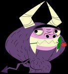 butt butt_slap claws eyebrows flower flower_in_mouth fur horn looking_at_viewer looking_back male nude on_model plant pointed_tail purple_body purple_fur rose_(flower) rose_in_mouth sharp_teeth slap slapping_own_butt slapping_self teeth toony unibrow decatilde_(artist) cartoon_network foster's_home_for_imaginary_friends eduardo_(fhfif) humanoid imaginary_friend monster alpha_channel hi_res