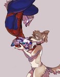 anthro breasts clothed clothing duo female fur smile standing hoot_(artist) canid canine canis domestic_dog mammal 2022 digital_media_(artwork)