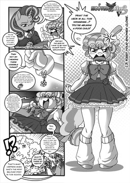 accessory aged_up angry anthro anthrofied blush blush_lines bound bow_ribbon clipboard clothing cross-popping_vein cuff_(restraint) dialogue eyes_closed female female_anthro furgonomics hair hair_accessory hair_bow hair_ribbon horn letter mail multicolored_hair necktie open_mouth parole restraints ribbons school_uniform shackled shackled_wrists shackles shocked speech_bubble suit tail tail_accessory text tongue two_tone_hair two_tone_tail uniform wings yelling yelling_at_another boastudio friendship_is_magic hasbro hearts_and_hooves_day my_little_pony mythology cozy_glow_(mlp) starlight_glimmer_(mlp) equid equine horse mammal mythological_creature mythological_equine pegasus pony unicorn comic english_text hi_res monochrome