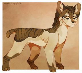 ambiguous_gender black_nose feral fur solo standing striped_body striped_fur stripes tail maplespyder warriors_(book_series) fan_character domestic_cat felid feline felis mackerel_tabby mammal tabby_cat 2015 cel_shading digital_media_(artwork) shaded