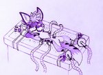 3_toes 4_fingers ambiguous_gender anthro ball_gag bdsm blindfold bondage bound brush feet fingers gag hindpaw machine nude paws solo tickle_torture tickling toes foxyhunter hyena mammal