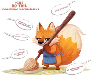 ambiguous_gender annoyed anthro apron black_eyes brown_body brown_fur cleaning_tool clothing dialogue fur humor mop orange_body orange_fur pun simple_background solo text visual_pun water white_background white_body white_fur piper_thibodeau canid canine fox mammal red_fox true_fox 2019 digital_media_(artwork) digital_painting_(artwork) english_text painting_(artwork) url