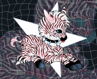 ambiguous_gender blep collar feral fur hooves markings solo spiked_collar spikes star_(marking) star_eyes striped_body striped_fur stripes tongue tongue_out takoya_de equid equine mammal zebra hi_res