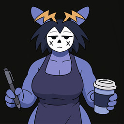 anthro antlers clothing coat coffee_cup coffee_shop container cup female horn korodoro solo topwear stupidbunnsfw starbucks human humanoid jackalope lagomorph mammal 1:1 absurd_res hi_res