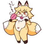 2_tails anthro black_body black_fur blush blush_stickers bodily_fluids breath dipstick_ears dipstick_tail ear_markings eyebrow_through_hair eyebrows eyelashes female flat_chested fur gem gloves_(marking) hair heart_symbol inner_ear_fluff leg_markings markings mirror multi_tail multicolored_ears neck_tuft nude orange_eyes paws semi-anthro simple_background socks_(marking) solo sweat sweatdrop tail tail_markings text thick_thighs translucent translucent_hair tuft white_background white_body white_fur wide_hips womb_tattoo yellow_body yellow_fur rumored_rat mahou_shoujo_full_heart kokon canid canine fox mammal 1:1 2025 digital_media_(artwork) japanese_text translation_request