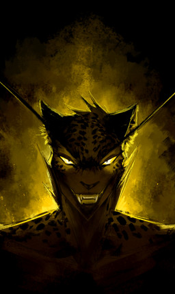 anthro eyebrows female fur glowing glowing_eyes hair long_eyebrows looking_at_viewer markings simple_background smile solo spots spotted_body spotted_fur yellow_eyes thewyvernsweaver last_fables lieren_(last_fables) felid leopard mammal pantherine absurd_res hi_res