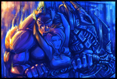 abs alternate_species anthro armor axe battle_axe biceps big_muscles black_border bone border breasts clothed clothing dress duo eyeshadow fangs female hair holding_object holding_weapon horn huge_muscles humanized jewelry makeup male melee_weapon muscular muscular_male necklace nipples pecs pose purple_hair scales scar shirt size_difference skull smoke tank_top teeth topless topwear vein weapon quizzicalkisses friendship_is_magic hasbro my_little_pony mythology rarity_(mlp) spike_(mlp) dragon human mammal mythological_creature mythological_scalie reptile scalie 2012 hi_res