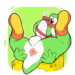 4_fingers ?_block anthro anus autofellatio autotonguejob balls block blush bodily_fluids boots butt clothing cum cumshot ejaculation erection fingers footwear footwear_only front_view genital_fluids genitals glans green_body green_scales hand_on_butt hands-free humanoid_genitalia humanoid_penis item_box long_tongue lying male male_anthro masturbation mostly_nude mostly_nude_anthro mostly_nude_male multicolored_body multicolored_penis non-mammal_balls on_back open_mouth oral oral_masturbation oral_orgasm orgasm penile penile_masturbation penis pink_anus prehensile_tongue presenting presenting_anus presenting_hindquarters puffy_anus raised_leg red_glans red_tongue scales shoes shoes_only simple_background solo spread_anus spread_butt spread_legs spreading tail tail_anus tongue tongue_on_penis tongue_out two_tone_body two_tone_penis vein veiny_penis white_background white_balls white_body white_penis conditional_dnp zackary911 mario_bros nintendo green_yoshi reptile scalie yoshi 1:1 2018