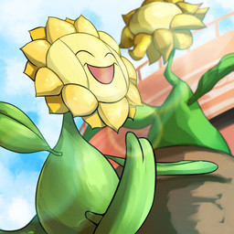 ambiguous_gender ambiguous_humanoid biped blue_sky cloud day dirt duo eyes_closed flower green_body happy leaf lens_flare light multicolored_body not_furry open_mouth open_smile outside plant sky smile solo_focus sunlight tan_body walking yellow_body yellow_flower spicyichizo nintendo pokemon elemental_creature elemental_humanoid flora_fauna flower_creature generation_2_pokemon humanoid plant_humanoid pokemon_(species) sunflora 1:1 2025 absurd_res hi_res lighting shaded