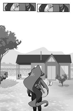 ambiguous_gender bag biped building clothed clothed_female clothed_human clothing cornfield detailed_background duo female female_human feral forest hair house insect_wings long_hair mountain narrowed_eyes plant ponytail size_difference smaller_feral tree truck vehicle walking wings cuchuflin nintendo pokemon frida_(cuchuflin) romi_(cuchuflin) generation_7_pokemon human mammal pokemon_(species) ribombee 2026 absurd_res comic digital_drawing_(artwork) digital_media_(artwork) greyscale hi_res monochrome