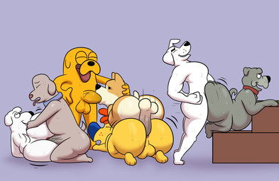 all_fours anal anal_penetration anthro balls big_balls big_butt big_penis black_eyes black_nose blue_collar blue_nose brown_body brown_ears brown_fur brown_tail butt butt_grab collar eyes_closed fellatio fellatio_while_penetrating from_behind_position fur genitals grey_body grey_ears grey_fur grey_tail group hair half-closed_eyes hand_on_butt hand_on_head hand_on_hip hand_on_own_hip kneeling looking_pleasured lying male male/male male_penetrated male_penetrating male_penetrating_male multicolored_body multicolored_fur narrowed_eyes on_side oral oral_while_penetrating orange_hair penetration penile penile_penetration penis penis_in_ass penis_in_mouth platform_standing_doggystyle red_collar red_nose sex short_tail standing standing_doggystyle standing_sex t_square_position tail tan_body tan_fur tan_tail thick_thighs tongue tongue_out two_tone_body two_tone_fur white_body white_ears white_fur white_hair white_tail yellow_body yellow_ears yellow_fur colossalstars adventure_time american_dragon:_jake_long cartoon_network dc_comics disney dogs_in_space family_guy krypto_the_superdog nickelodeon robot_dreams the_fairly_oddparents dog_(robot_dreams) fu_dog_(character) garbage_(dogs_in_space) jake_the_dog jasper_(family_guy) krypto sparky_(fop) canid canine canis domestic_dog herding_dog mammal molosser pastoral_dog welsh_corgi 2025 digital_media_(artwork) hi_res