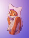 anthro areola breasts brown_eyes brown_nose female fur gradient_background headdress jewelry looking_at_viewer mostly_nude multicolored_body multicolored_fur necklace nipples orange_body orange_fur simple_background smile solo tan_body tan_fur two_tone_body two_tone_fur wimple conditional_dnp kadath disney robin_hood_(disney) maid_marian canid canine fox mammal red_fox true_fox 2021 digital_media_(artwork) half-length_portrait hi_res portrait