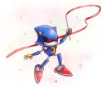 ambiguous_gender blue_body dancing machine rhythmic_gymnastics ribbon_stick ribbons simple_background solo sparkles white_background den255 sega sonic_the_hedgehog_(series) metal_sonic badnik robot