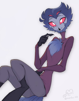 4_eyes anthro beak black_hands chest_tuft clawed_hands clothed clothing eyebrows facial_markings feathers fluffy fluffy_chest gesture grey_body grey_feathers hand_gesture head_markings male markings multi_eye pointing pointing_at_self pupils red_eyes red_sclera simple_background solo sweater tail tail_feathers topwear tuft turtleneck white_face white_pupils meribe hellaverse helluva_boss stolas_(helluva_boss) avian bird demon owl owl_demon 2025 hi_res watermark