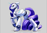 blue_eyes cutie_mark eyelashes female feral hair hooves horn looking_at_viewer looking_back machine nude purple_hair simple_background smile solo standing equum_amici underpable friendship_is_magic hasbro my_little_pony mythology rarity_(mlp) equid equine mammal mythological_creature mythological_equine robot unicorn 2017 animated hi_res no_sound short_playtime webm