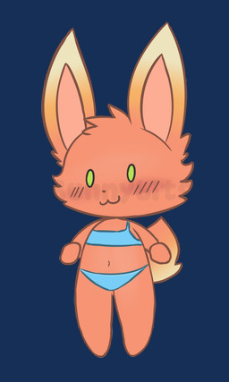 :3 anthro biped blue_bra blue_clothing blue_panties blue_underwear blush bra cheek_tuft chibi clothed clothing facial_tuft female fur gradient_fur green_eyes hair navel orange_body orange_fur orange_hair panties pink_inner_ear scut_tail short_hair short_tail simple_background simple_eyes smile solo standing tail training_bra transparent_background tuft underwear underwear_only yellow_body yellow_fur bunnybits conditional_dnp lagomorph leporid mammal rabbit 2018 absurd_res alpha_channel digital_media_(artwork) hi_res