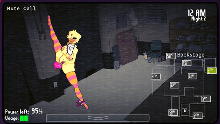 anthro areola beak bib big_breasts blush breast_grab breasts camera_view clothing dildo dildo_insertion feathers female fingerless_gloves fuzzboob_location gameplay_mechanics genitals gloves hand_on_breast handwear legwear masturbation nipples orange_beak pattern_clothing pattern_legwear penetration pink_areola pink_nipples sex_toy sex_toy_insertion smile solo spread_legs spreading stockings striped_clothing striped_legwear stripes text vaginal vaginal_masturbation vaginal_penetration vulva yellow_body yellow_feathers glazed_(artist) five_nights_at_freddy's scottgames chica_(fnaf) avian bird chicken galliform phasianid english_text