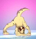 anthro ass_up brown_hair hair male raised_tail solo suggestive_pose tail marrieart dusty canid canine canis dalmatian domestic_dog mammal