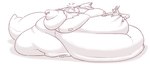 anthro belly big_belly big_tail bodily_fluids duo huge_belly huge_tail immobile male morbidly_obese morbidly_obese_anthro nipples obese obese_anthro overweight overweight_anthro overweight_male size_difference sweat sweatdrop tail weight_gain dragontzin andrew_(dragontzin) antelope bovid mammal mustelid otter 2023 digital_drawing_(artwork) digital_media_(artwork) hi_res