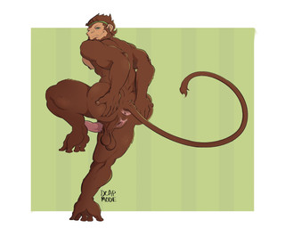 anthro anus balls brown_body brown_fur bubble_butt butt clitoris erection feet fur genitals intersex long_tail male maleherm muscular muscular_intersex muscular_maleherm penis prehensile_feet saggy_balls solo spread_butt spreading tail toes vulva dcapmode nimbus_(romaantenebrae) haplorhine mammal monkey primate hi_res maleherm_(lore)