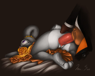 anal anal_fingering anthro anthro_penetrated anthro_penetrating bed biped clothed clothing dress duo ears_as_hair feet female female_penetrated fingering fur furniture genitals grey_body hair_bun_ears male male/female male_penetrating male_penetrating_female multicolored_body orange_body penetration penile penile_penetration penis penis_in_vagina predator/prey pupils purple_eyes rear_view sex size_difference smaller_female smoking tail vaginal vaginal_penetration vulva mr_sai disney zootopia judy_hopps nick_wilde canid canine european_rabbit fox lagomorph leporid mammal oryctolagus rabbit red_fox true_fox 5:4 hi_res