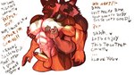 5_fingers abs anthro anthro_on_anthro aroused balls biceps big_muscles bite blue_eyes bodily_fluids brown_body brown_eyebrows brown_fur chest_grab dialogue duo erection eyebrows fingers foreskin fur genital_fluids genitals grey_body grey_fur hand_on_chest hand_on_pecs heart_symbol hug lactating male male/male male_lactation mature_male muscular muscular_male navel nipple_fetish nipple_pinch nipple_play nipples nude orange_body orange_fur pec_grab pecs penis pinch precum provocative pubes questionable_consent saliva saliva_on_body submissive submissive_male sweat text vein veiny_muscles yellow_eyes pinumontbalou garnett patrick_(drks) canid canine canis domestic_dog german_shepherd herding_dog mammal pastoral_dog english_text hi_res brother_(lore) brothers_(lore) incest_(lore) sibling_(lore)