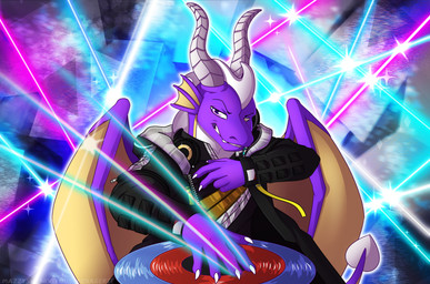 anthro claws clothed clothing disc_jockey electronics headphones holding_object horn laser laser_beam looking_at_viewer male smile solo tail teeth_showing topwear wings chaoticmazzy mythology dragon mythological_creature mythological_scalie scalie absurd_res digital_media_(artwork) hi_res
