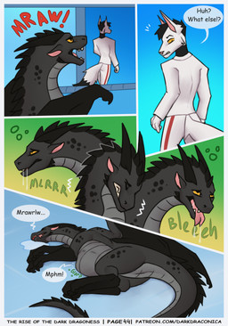 abdominal_bulge anthro belly biped black_body black_scales bodily_fluids dialogue digestion_noises drooling duo female feral ill looking_back lying lying_on_ground male membrane_(anatomy) membranous_wings nausea on_ground on_side onomatopoeia oral_vore page_number quadruped rear_view rumbling_stomach saliva scales soft_vore sound_effects speech_bubble tail text tongue tongue_out unseen_prey vore white_body wings darkdraconica european_mythology mythology boss_(darkdraconica) darky_(darkdraconica) canid canine canis dragon mammal mythological_creature mythological_scalie scalie western_dragon wolf 2023 absurd_res artist_name comic digital_drawing_(artwork) digital_media_(artwork) english_text hi_res multiple_scenes url
