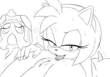 5_fingers anal anthro blush bodily_fluids cutaway duo eyelashes female female/female female_rimming_female fingers genitals long_eyelashes looking_at_viewer oral rimming saliva_on_anus sex sweat sweatdrop tail tail_motion tailwag tongue tongue_out vulva excito sega sonic_the_hedgehog_(series) amy_rose cream_the_rabbit eulipotyphlan hedgehog lagomorph leporid mammal rabbit 2025 digital_drawing_(artwork) digital_media_(artwork) line_art monochrome